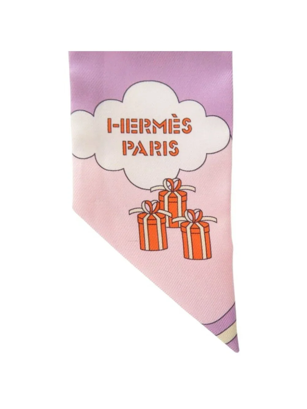 Hermes Twilly Crrres Volants Flying Carre Silk Lilac Pink Scarf Purple